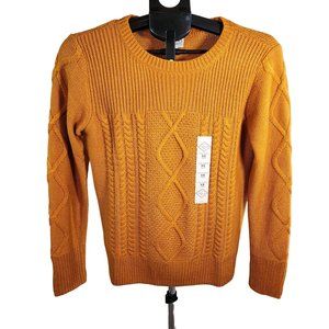 St. John's Bay Burnt Orange Round Neck Pull Over Sweater with Ribbed Front.NWT